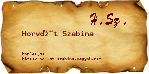 Horvát Szabina névjegykártya